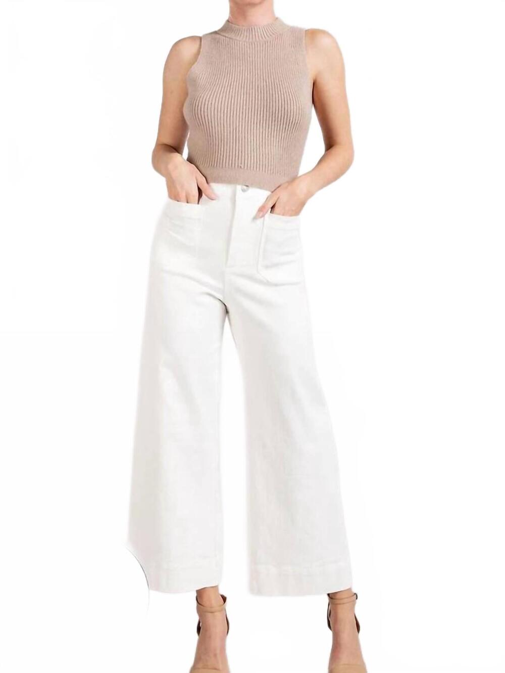 NEW EE:SOME soft washed wide leg cotton pants in butter cream